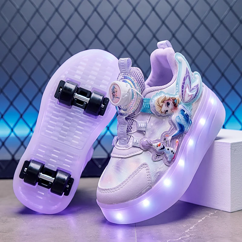 glowing roller shoes close up