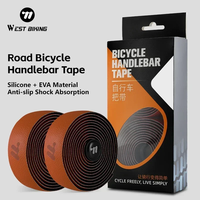 WEST BIKING Bicycle Handlebar Tape Non-Slip Shock Absorbing Belt Ultralight Silicone Gel Cycling Strap MTB Road Bike Accessories bike handlebar tape bicycle handlebar strap bike accessory bike silicone strap bicycle strap
