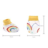 3pcs/lot Newborn Bonnet Gloves Socks Set 0-6 Months Baby rotection Face Cotton Scratch Mittens Infant  Anti-scratch Glove Set 6