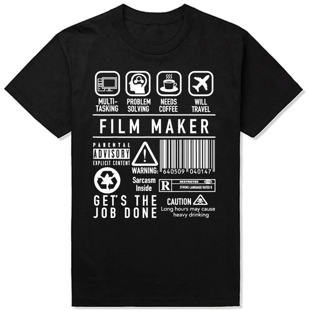 

Funny Film Maker T Shirts Graphic Cotton Streetwear Short Sleeve Birthday Gifts Movie Director Filming Filmmaker T-shirt Men