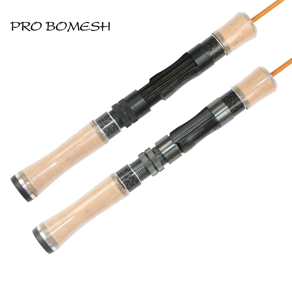 Pro Bomesh 1 Set AA Grade Cork Handle Wood Spinning Reel Seat Set 4Axis  Carbon Tube Rubberized Butt Cap DIY Trout Rod Accessory