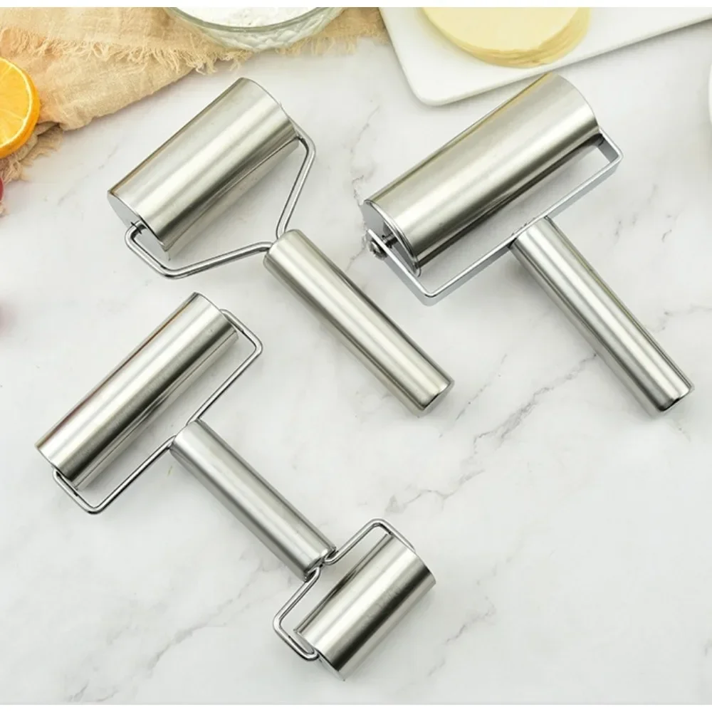 Stainless Steel Dough Roller Two-sided kitchen Nonstick Rolling Pin Home Baking Tools For Fondant Pie Crust Cookie Pastry Pizza