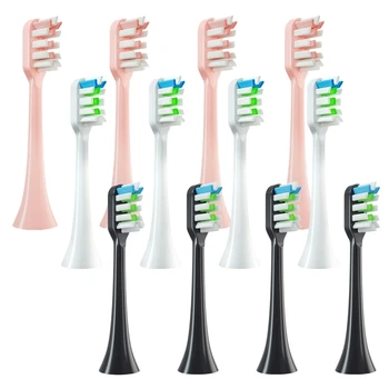 SOOCAS 교체 칫솔 헤드, 소닉 전동 칫솔, 부드러운 강모 노즐, 깨끗한 칫솔 헤드, X3, X3U, X5, 6, 12 개