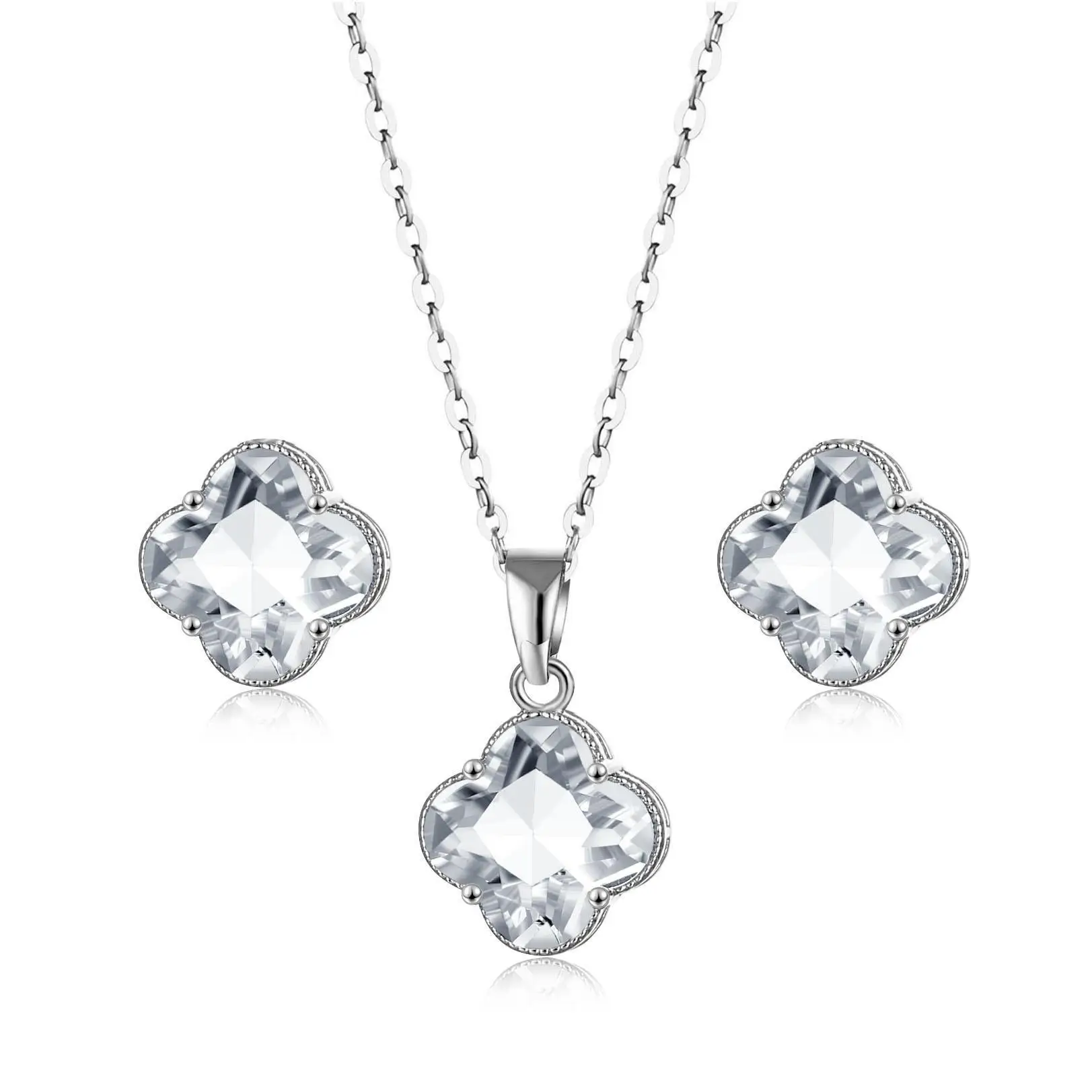 

Комплект из колье и серёг, с разноцветным Цирконом