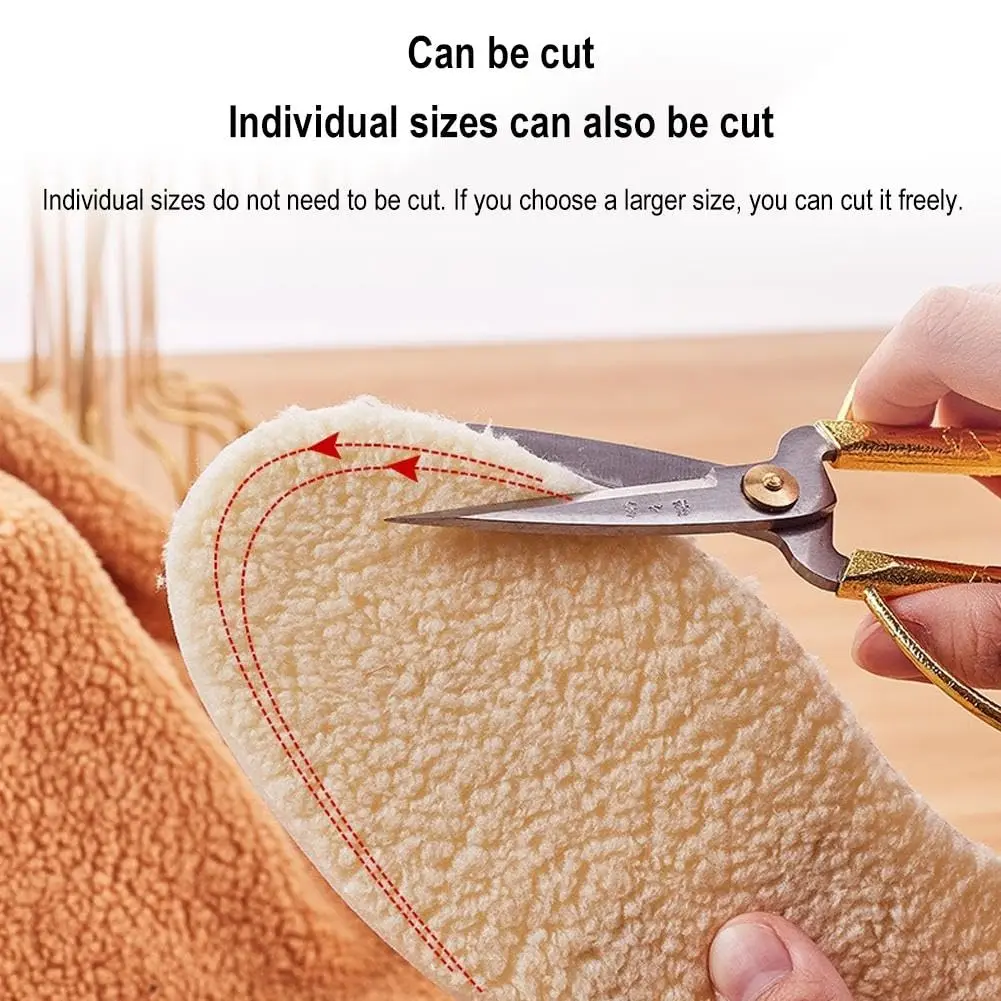 Shoe Insoles Cashmere Insoles Thick Warm Wool Insoles Soft Warm Winter Thick Bottom Wool Shoe and Boot Durable and Fluffy