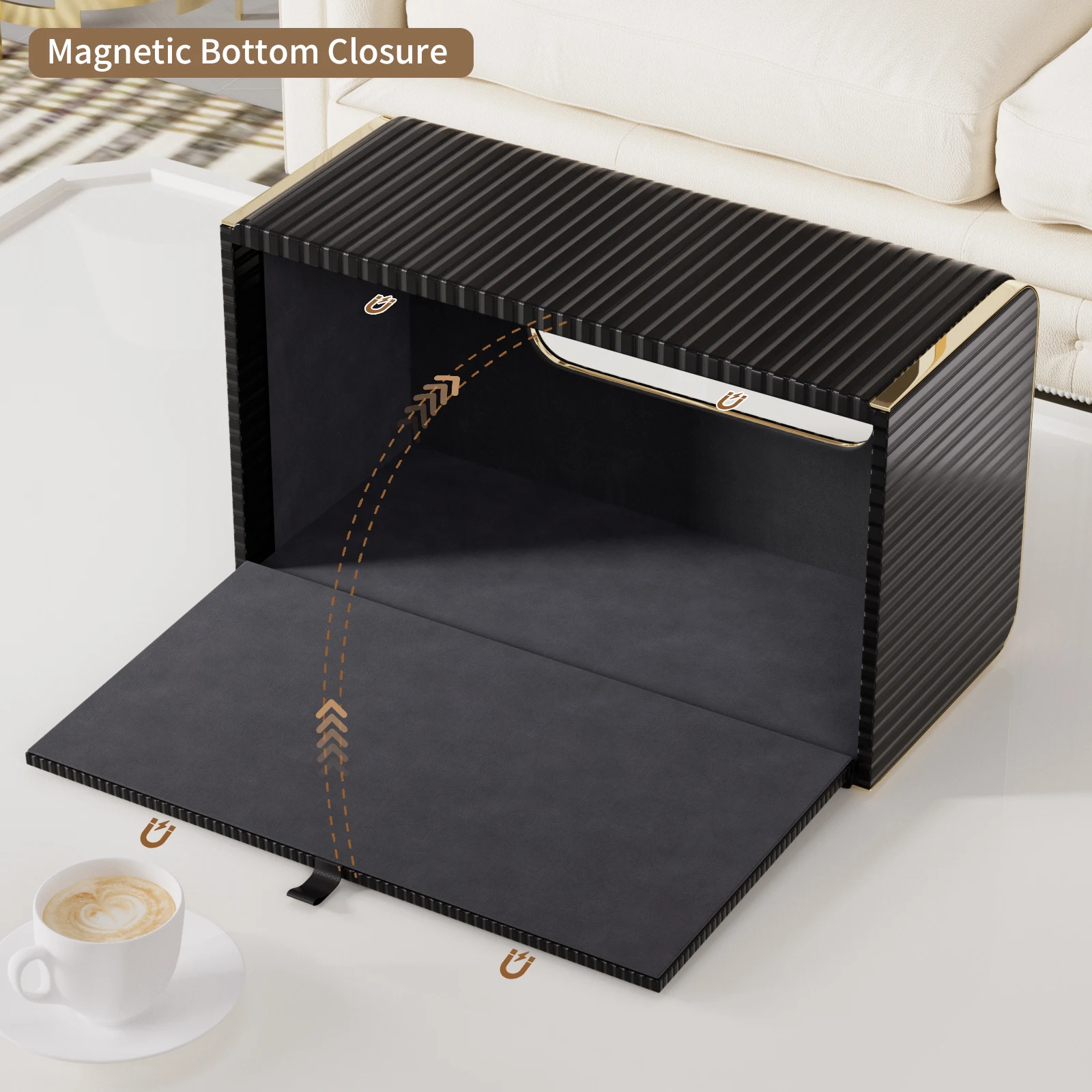 U-förmiger Leder-Serviettenhalter, Rechteckige Papierhandtuchbox, Dekorativer Aufbewahrungsorganizer für Badezimmer-Waschtisch, Nachttisch – Detail 8