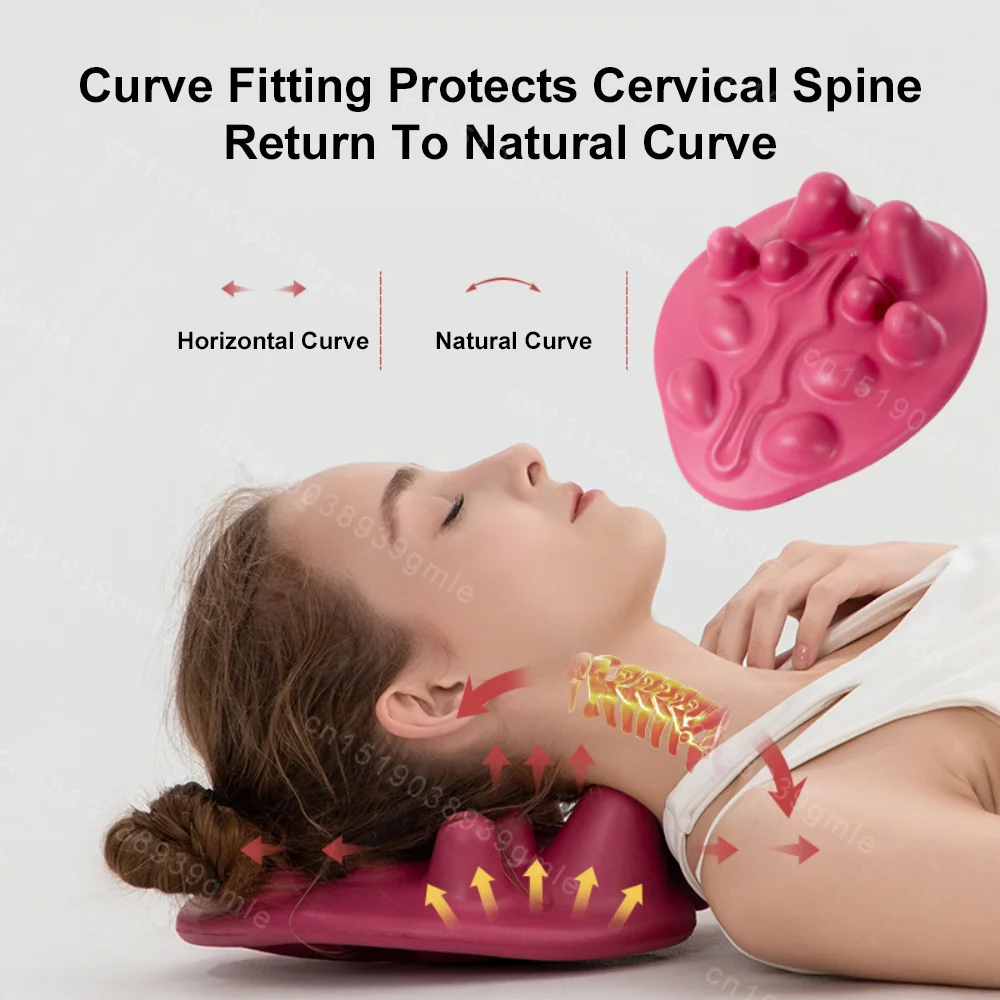 Cervical Traction Device Neck Stretcher Trigger Point Massager Spine Alignment Shoulder Pain Relief Ergonomic Acupressure Device