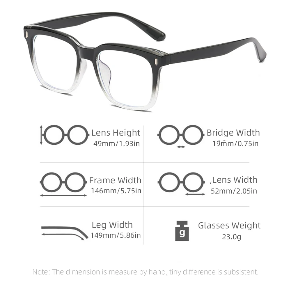 VIVIBEE Vintage Blue Light Blocking Oversized Retro Square Eyeglasses