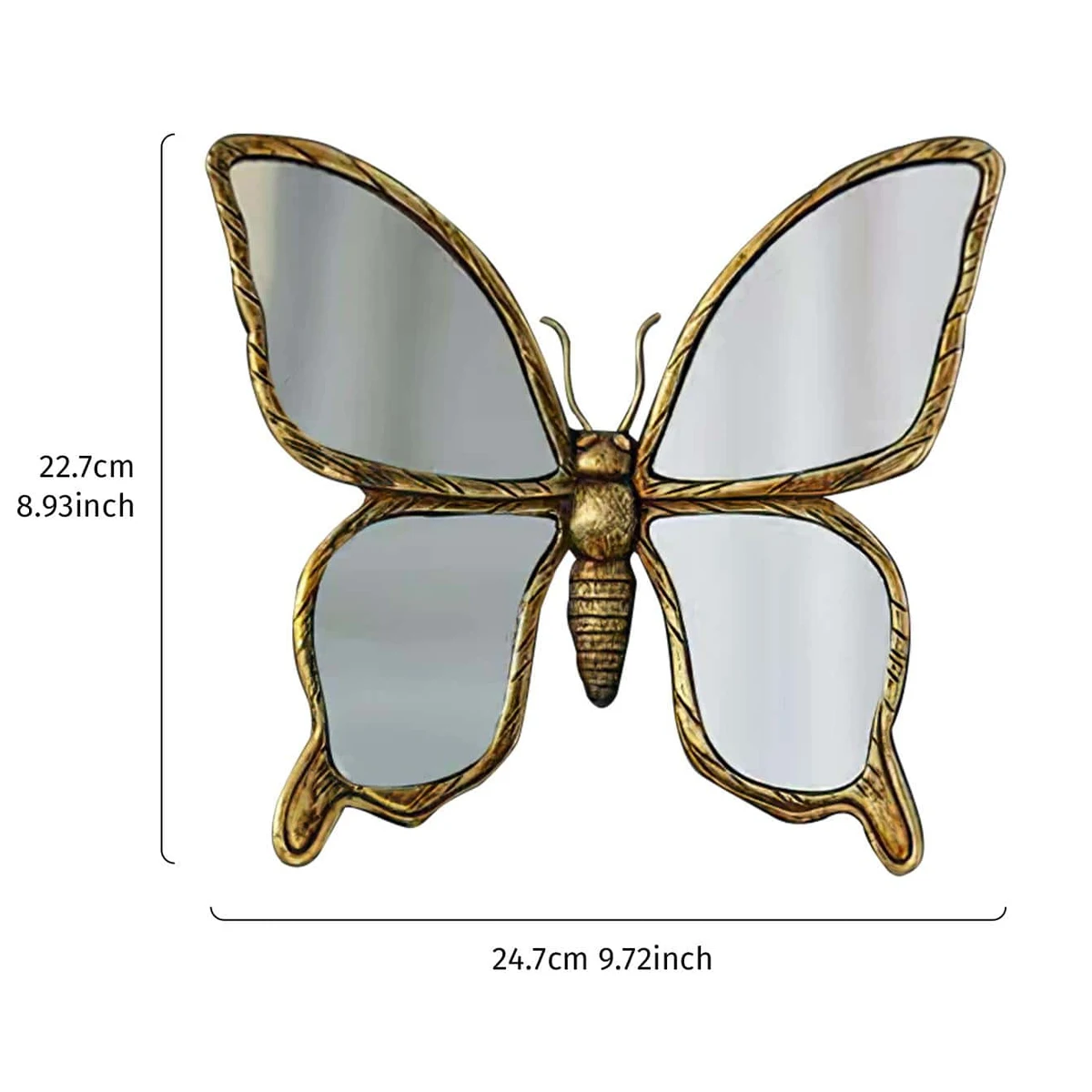 1pc, 9.7*8.9inch light luxury retro distressed resin butterfly pendant, butterfly background wall decoration wall hanging