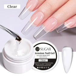 UR SUGAR 15ml Extension Nail Gel in Clear Nude Pink for Camouflage and Hard Gel Acrylic Nail Art (Clear)