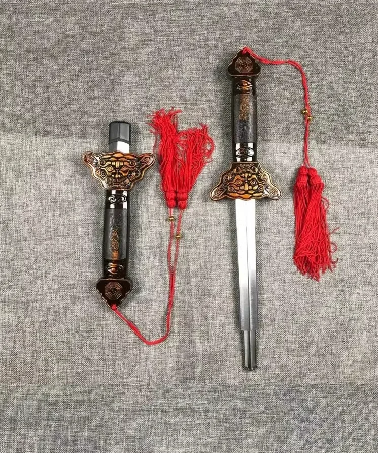 Tai chi extension sword Stainless steel telescopic longquan sword No edge 89CM