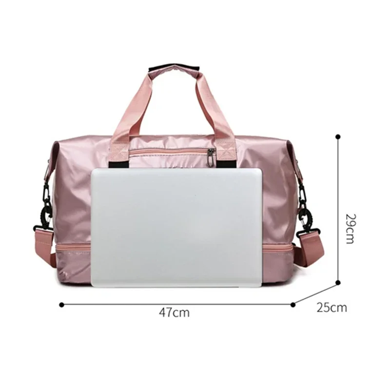 Large Capacity Women Gym Bags Pearlescent Sports Fitness Training Handbag With Shoes Pocket Waterproof Yoga Travel Duffel Bag 5