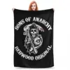 SOA Sons Of Anarchy Blanket Flannel Lightweight Throw Blankets Sofa Throw Blanket For Couch Bedding Office Throws Bedspread 1