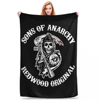 SOA Sons Of Anarchy Blanket Flannel Lightweight Throw Blankets Sofa Throw Blanket For Couch Bedding Office Throws Bedspread 1
