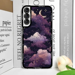 Beautiful Y2K Aesthetic Clouds and Moon Phone Case - Soft Cover - SamsungS21 Ultra (S - H1304T1)