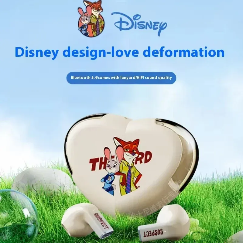 Disney Earphones Bluetooth Hot Zootopia Wireless Bluetooth Earbuds QS-T26 Smart Touch HD Call Low Latency Music Headsets Gifts