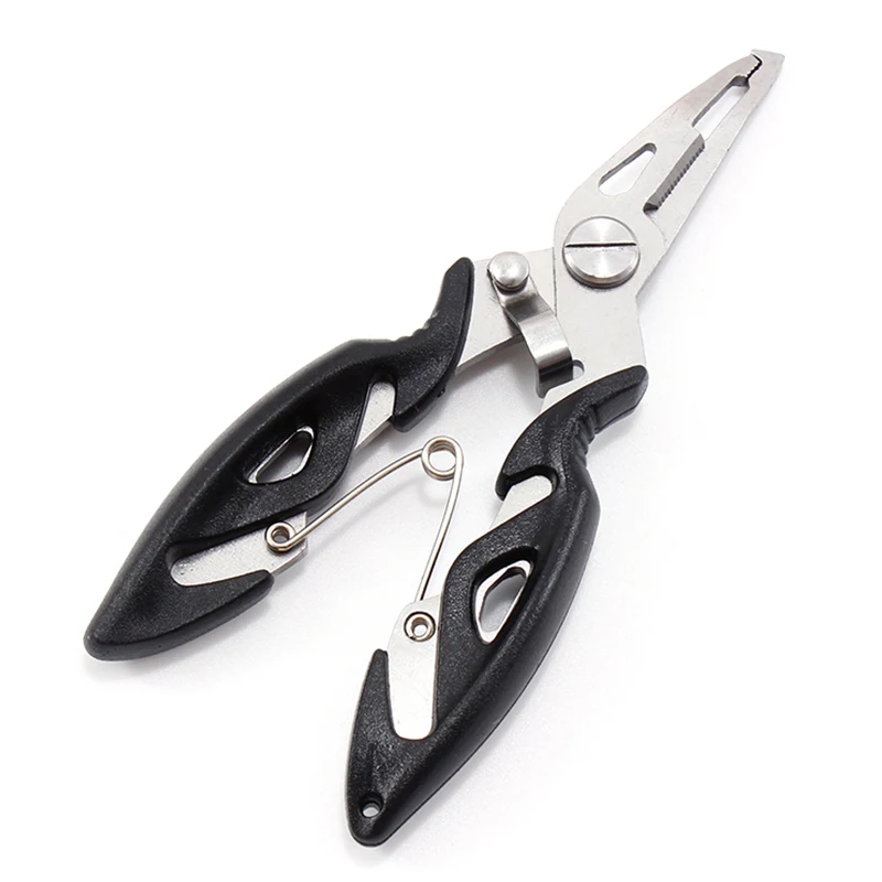 Fishing Plier Multi-Function Hook Remover- Fish Line Cutter Stainless Steel  Curved Remove Hook with Knife Fishing Tackle Multi-Tool
