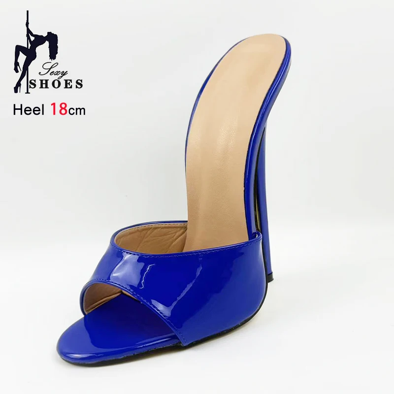 2025 Summer Women Sexy Slippers 18CM Ultra high heels New Slides Party Female Shoes Plus Size Club Fashion Sandals Zapatos Mujer