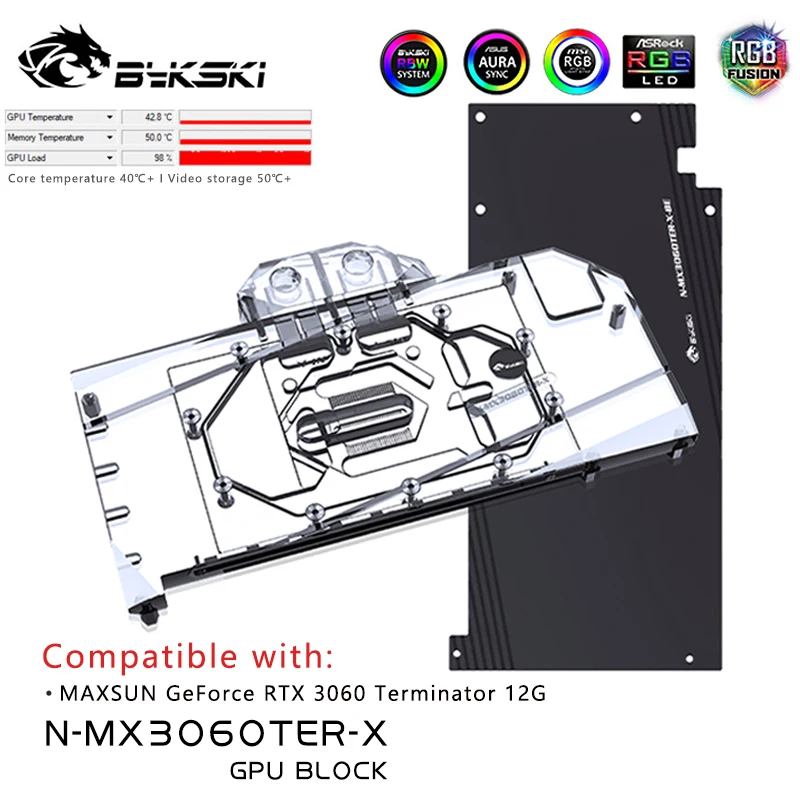 Bykski3060WaterBlockForMAXSUNGeForceRTX3060Terminator12G