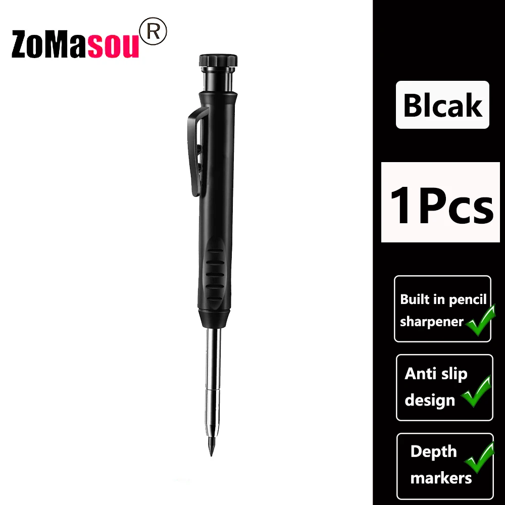 Premium Carpenter's Mechanical Pencil with Deep Hole Marker and Sharpener