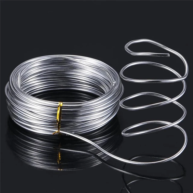 2 rouleaux de fil d'aluminium de 1 mm Fil de fer en métal souple Convient
