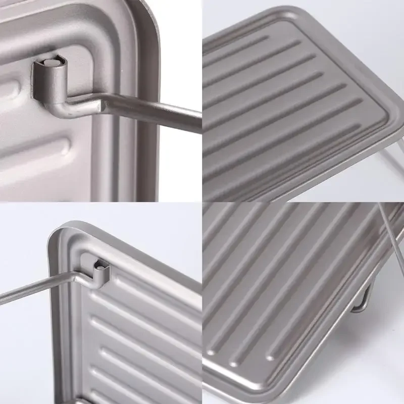 Portable Grill Table Plate Food Prep Table Grill Plate BBQ Folding Barbecue Titanium Outdoor Cookware
