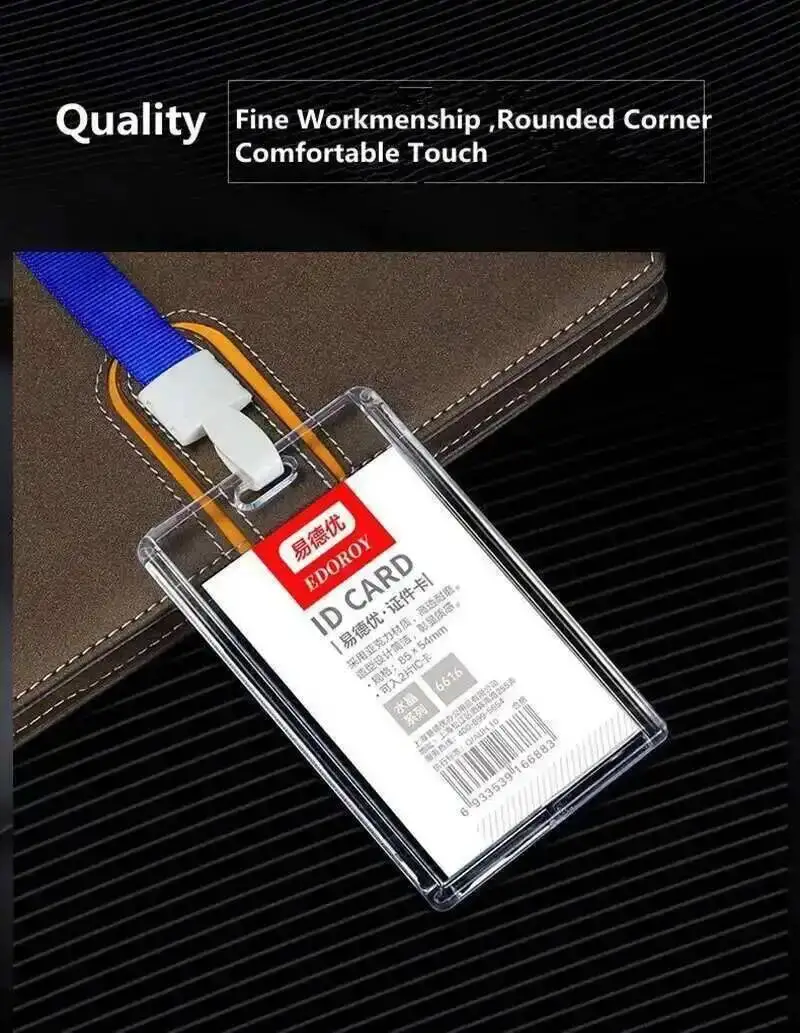 Robuster, doppelseitiger Ausweishalter aus klarem Acryl, Namensschildhalter für Studenten, Mitarbeiter, Arbeiter, Büro, Besprechungsunternehmen – Detail 6