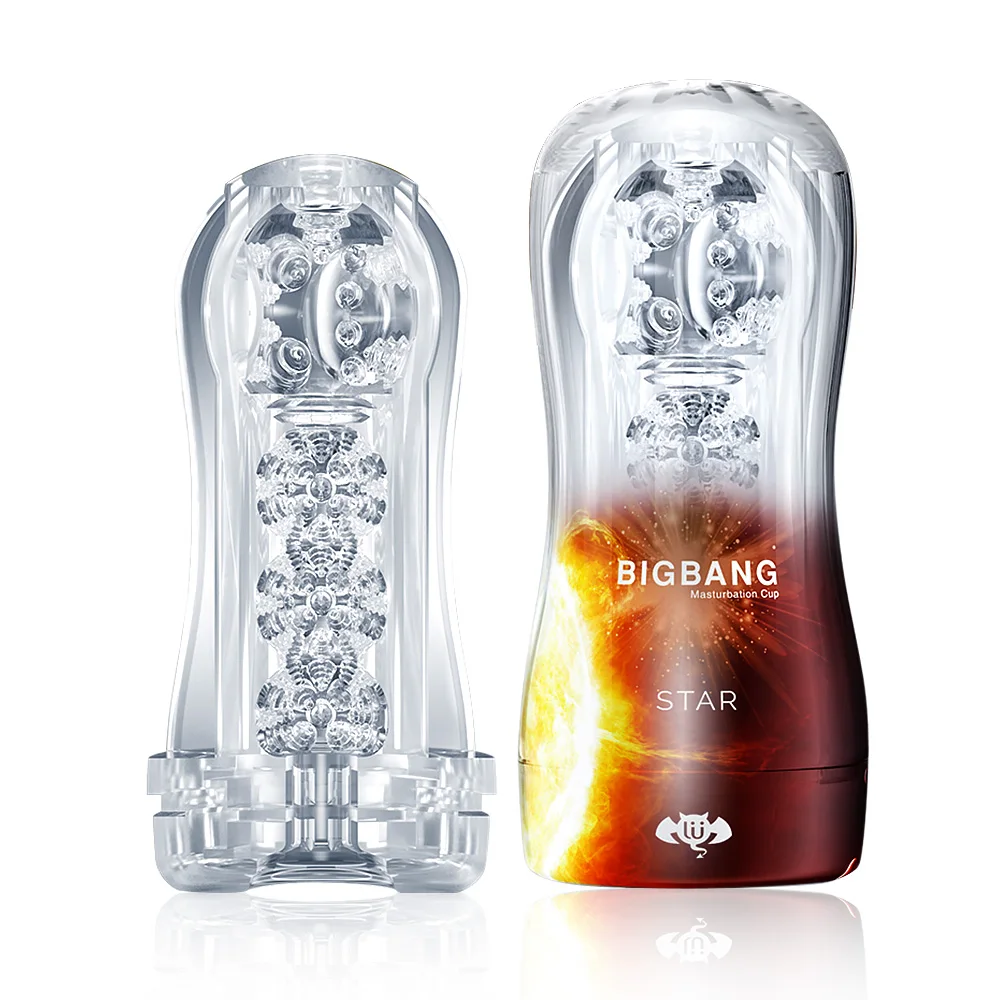 IKOKY Soft Pussy Sex Toys for Men Male Masturbator Cup Glans Ball Stimulator Vacuum Sex Cup Trainer Transparent