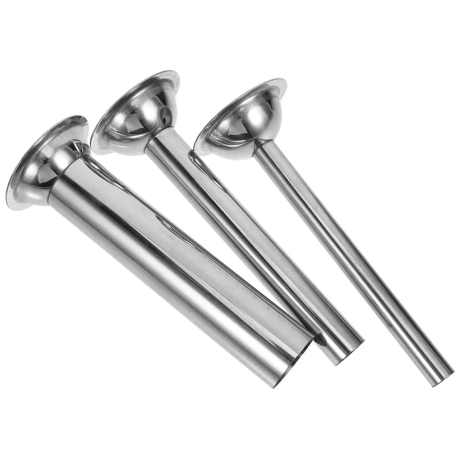 3 Pcs Stainless Steel Sausage Filler Tube Manual Grinder Kit Sausage Stuffer Pork Beef Turkey Meat Processor Poultry Tool