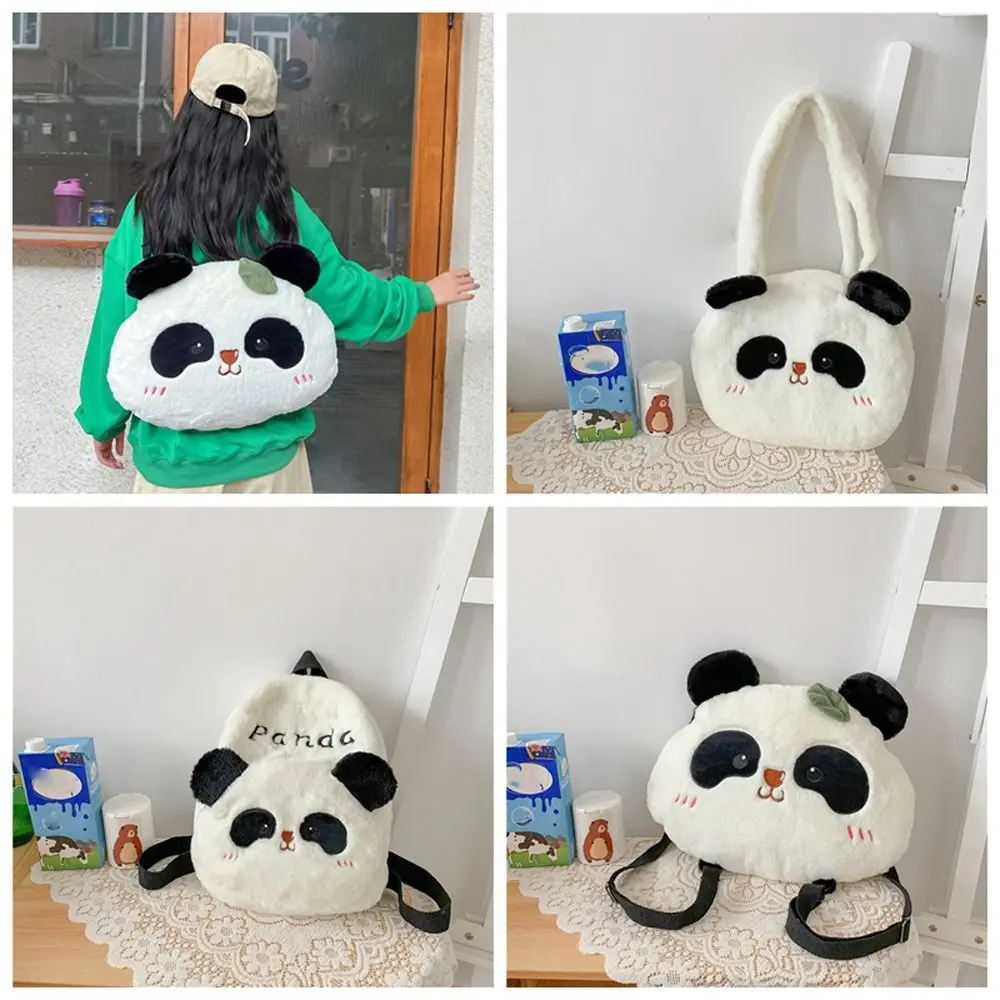 

Animal Panda Backpack Cute Large Capacity Korean Style Cartoon Messaage Bag Crossbody Bag Plush Students School Bag Outdoor