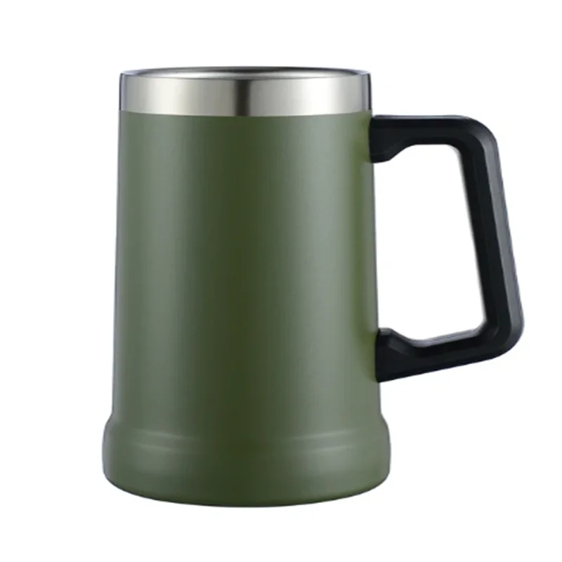 Description Picture 5 of item700ML Insulated Beer Stein Double Wall Insulation Stainless Steel Coffee Mug Thermal Tumbler Big Grip Shatterproof Drinking Cup