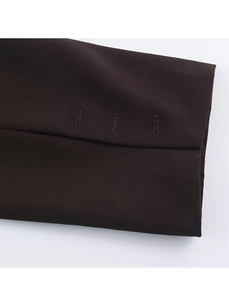 Autumn New Women Lapel Suit Coat Full Sleeve Single Button Loose Fit Coat With Pocket 2025 Lady Fashion Commuting Blazer