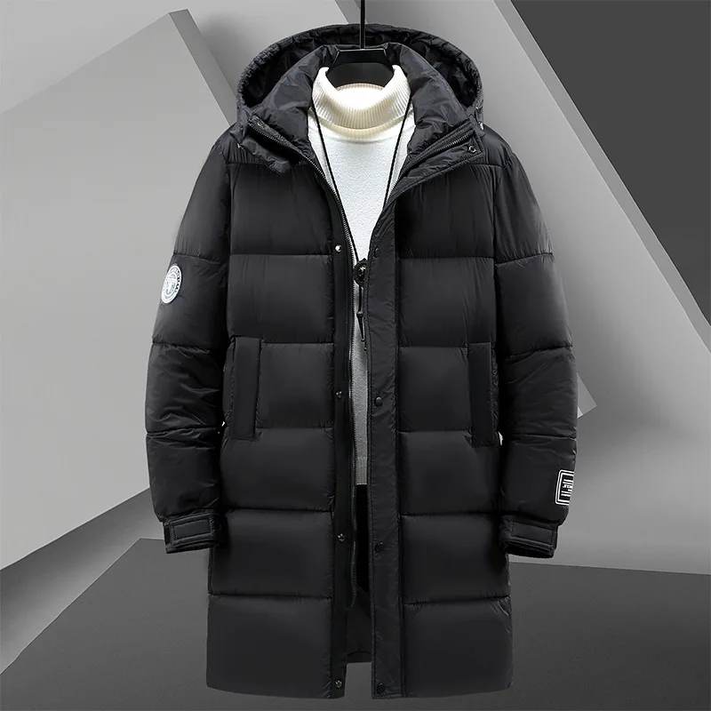 Mens Winter Down Jacket Warm Cotton Hooded Parka Windbreaker Padded Long Padding Coat Big Size 10XL 8XL
