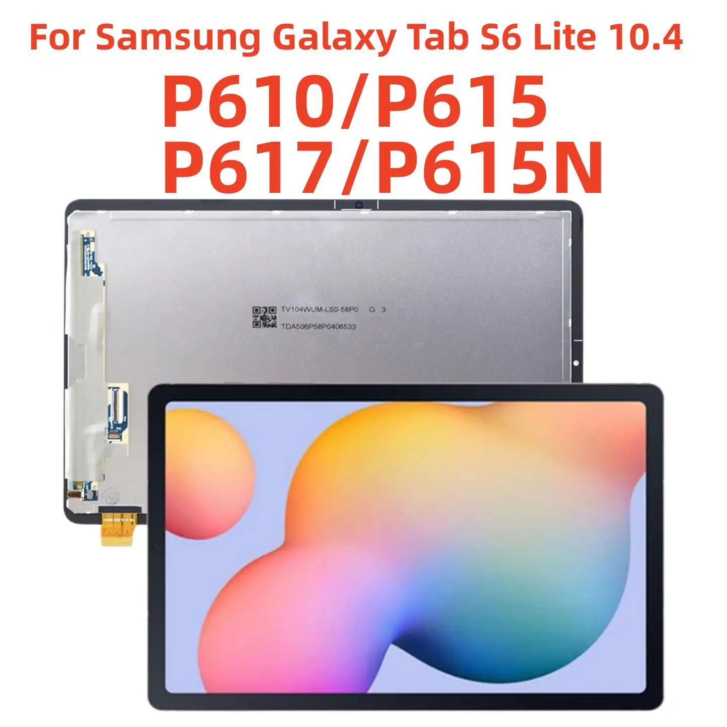 Original para samsung galaxy tab s6 lite 10.4 p610 p615 p615n p617 lcd