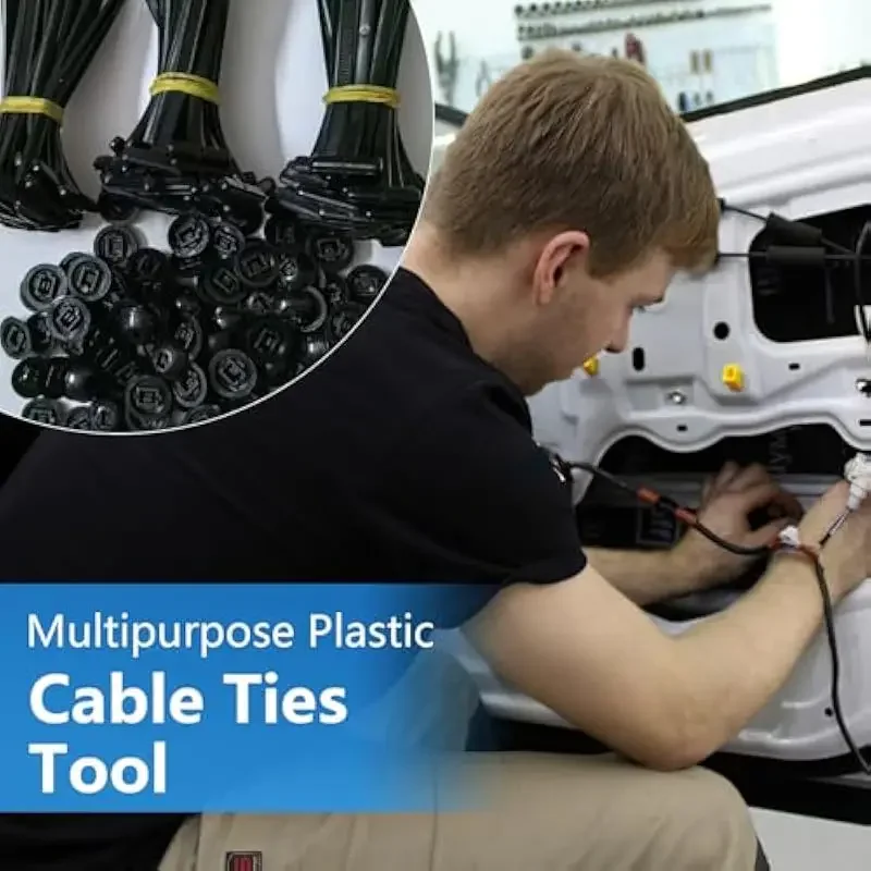 Nylon Universal Cable Tie Buckle Multipurpose Plastic Cable Ties Tool Heavy Duty Self Locking Nylon Zip Ties Car Daily Repair