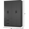 4 Doors Wardrobe 2 Drawers with Shelves 72" high 2