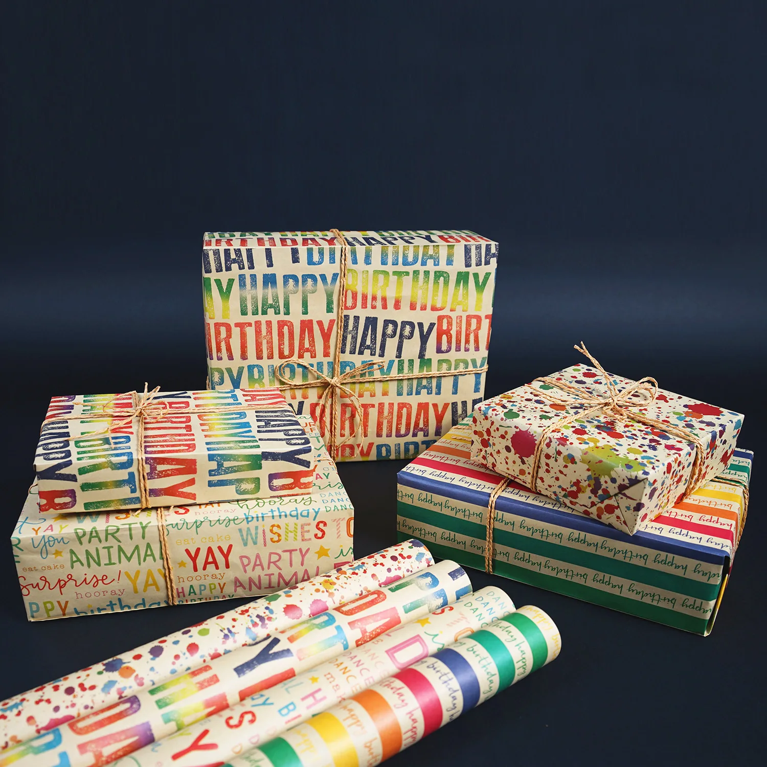 

4PCS Birthday Gift Wrapping Paper Retro Gift Box Wrapping Paper Valentine's Day Gift Wrapping Diy Gift Paper Wholesale