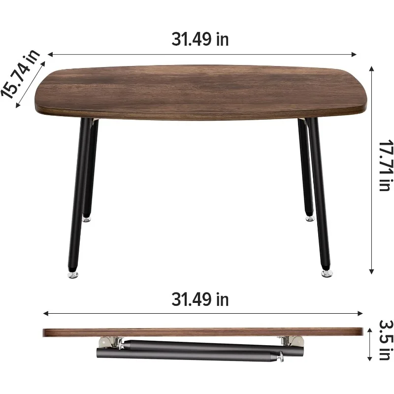 Folding Coffee Table Rustic Small Coffee Tables for Living Room Farmhouse Portable Table 2