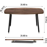 Folding Coffee Table Rustic Small Coffee Tables for Living Room Farmhouse Portable Table 2