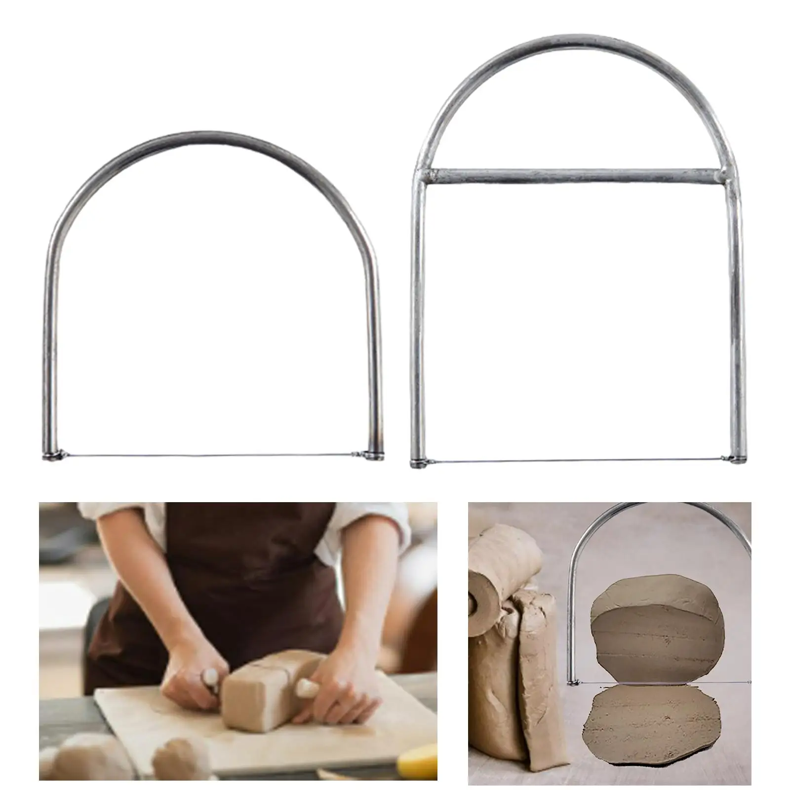 Clay Cutters Wire Steel with Handles Pottery Tools Cut Off Tools Stainless Steel for Handcrafts Ceramic Pottery Hobby Carving