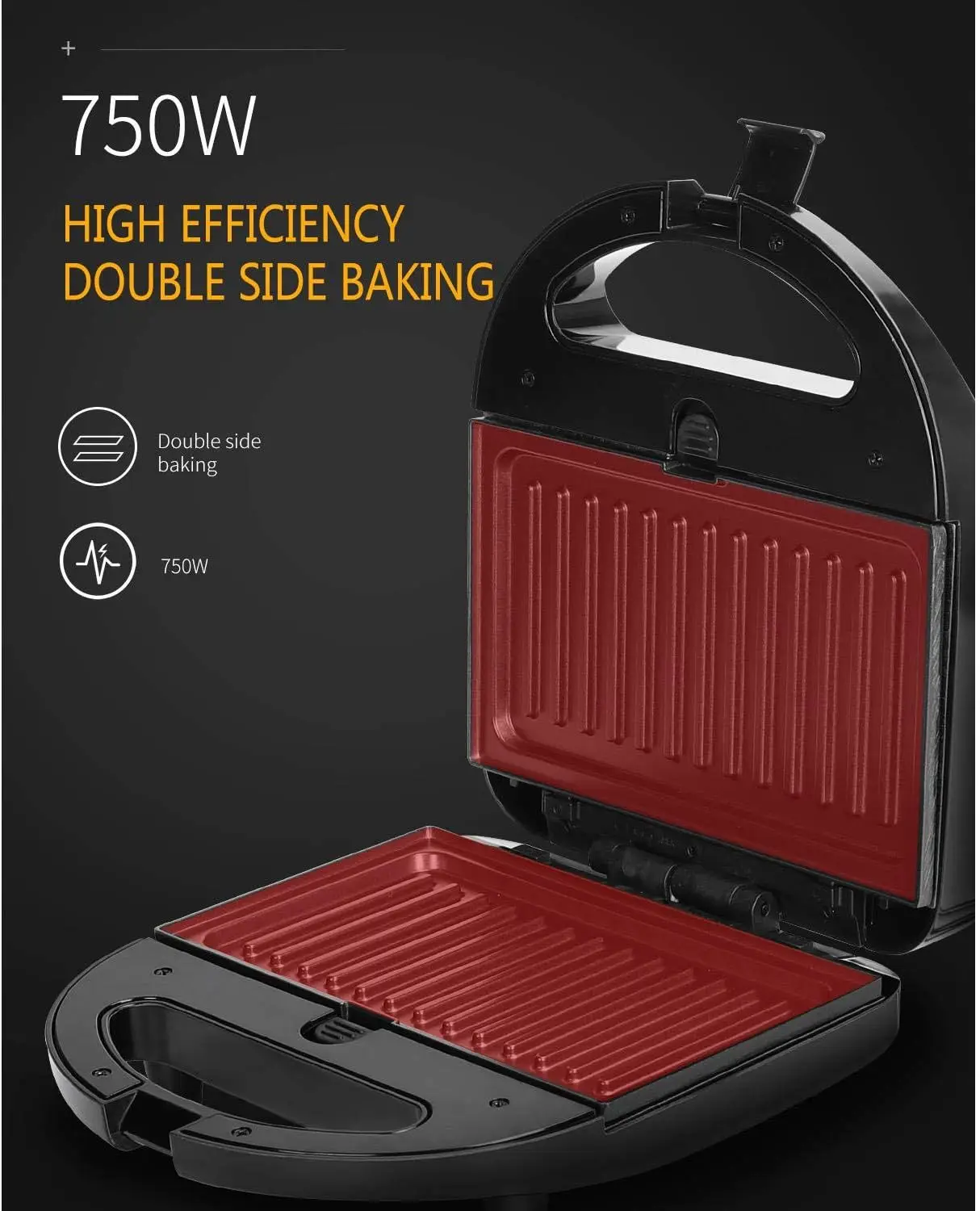 Sandwich Maker 3 in 1, Waffle Make with Removable Plate, Electric Press Grill, Sandwich Toaster with Detachable 3