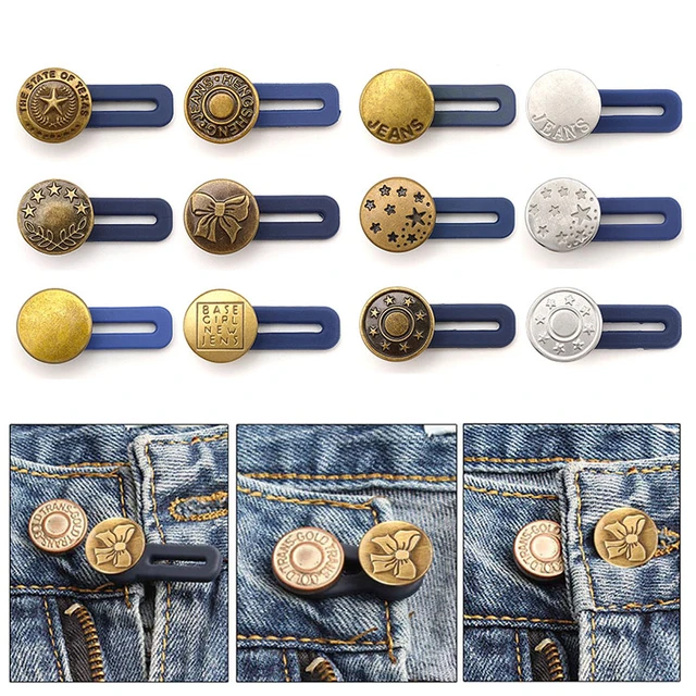 Metal Button Extender For Pants Jeans Free Sewing Adjustable Retractable Waist  Extenders Button Waistband Expander - AliExpress