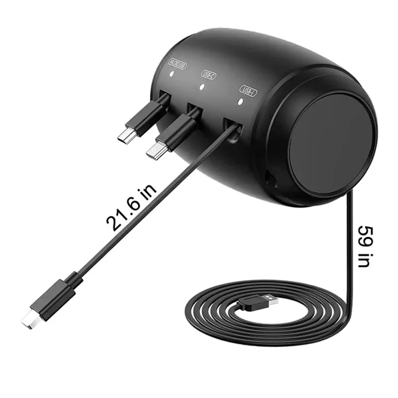접이식 뒷좌석 차량 수납함 차량용 충전 케이블 3 in 1 차량용 충전 케이블 마이크로 USB, USB-C 호환