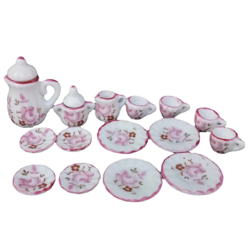 Tea Pots Dish Cups Doll House DIY Accessories for Barbie Licca Blythe Doll Mini Furniture Charm China