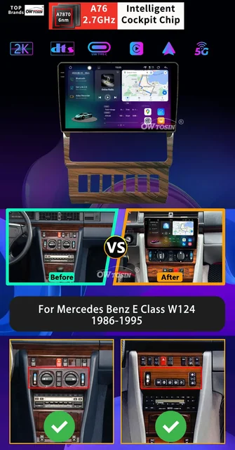 W124ベンツオーディオ　メルセデスベンツ Owtosin-メルセデスベンツW124用カーステレオ,リアルタイム