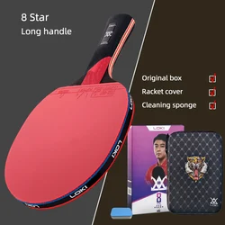 Elite Carbon Table Tennis Racket - Professional Ultra Offensive Paddle with Sticky Rubbers (E8 FL set)