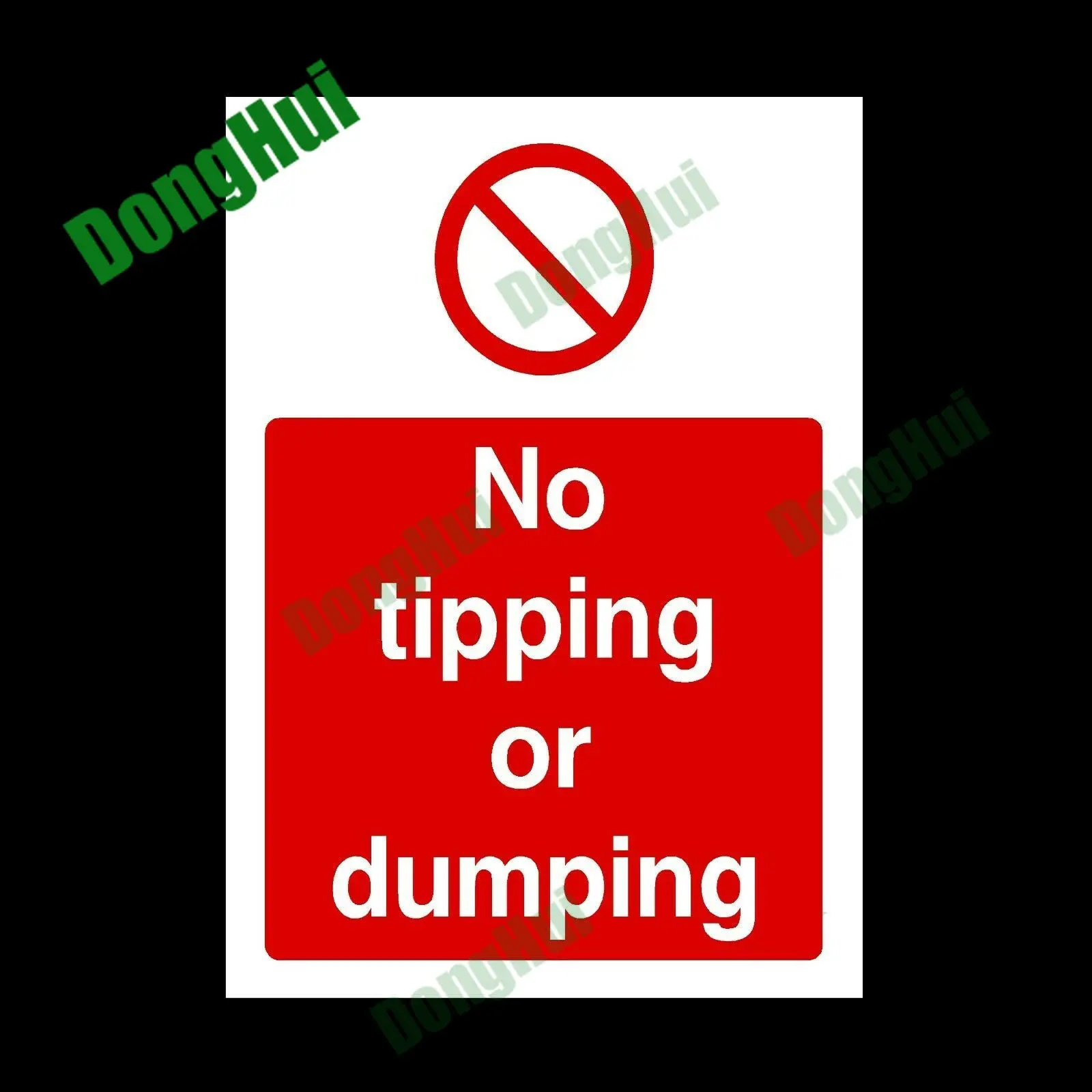 

No Tipping or Dumping Plastic Sign Label Sticker Warning Caution Danger Adhesive Sticker Van Lorry Carava Car Sticker