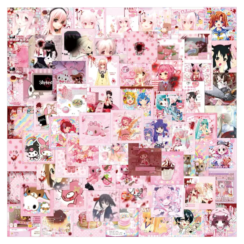 80pcs Cartoon Cute Cutecore Hand Account Decoration DIY Stationery Mobile Laptop Sticker