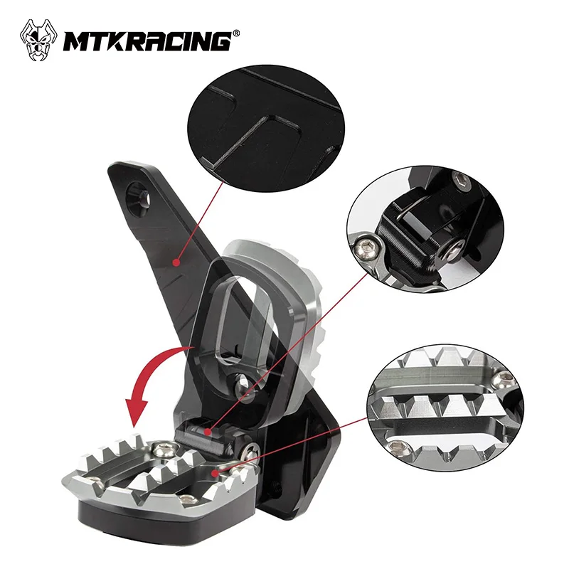 MTKRACING Aluminum Alloy Rear Pedal Foot Stand Folding Footrests Passenger Foot Pegs For HONDA XADV 750 XADV750