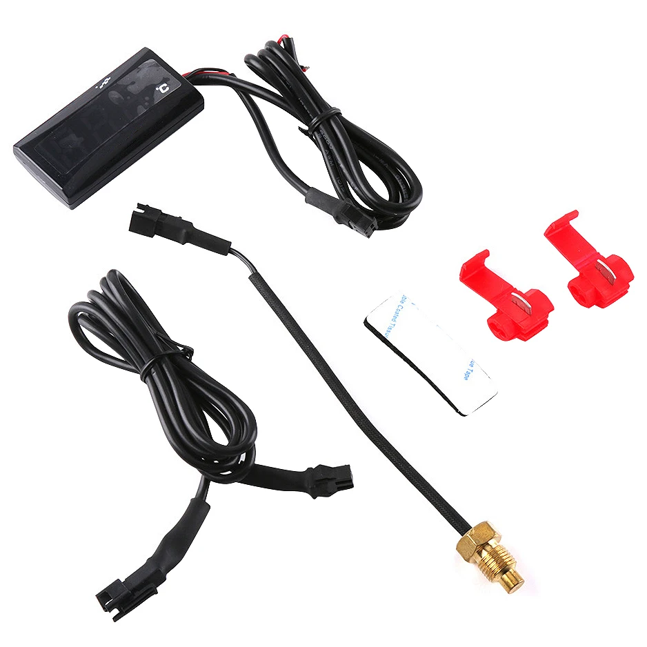 

Style Instruction Led Display Meter(Air Temp+Time+Volt Meter)For Racing And Scooter Bike Black